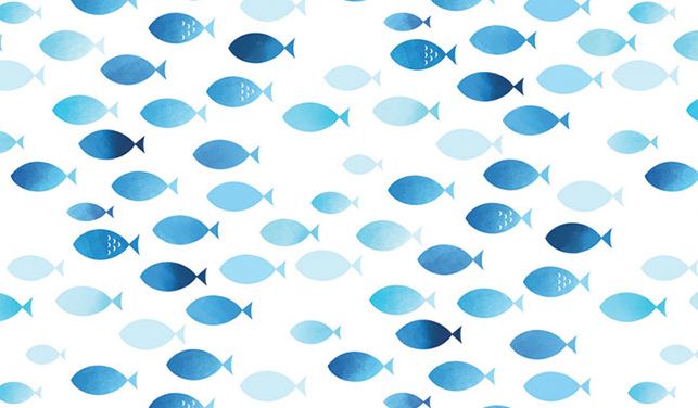ついに、爽やかなブルーのお魚デザインの壁紙シールを見つけました！